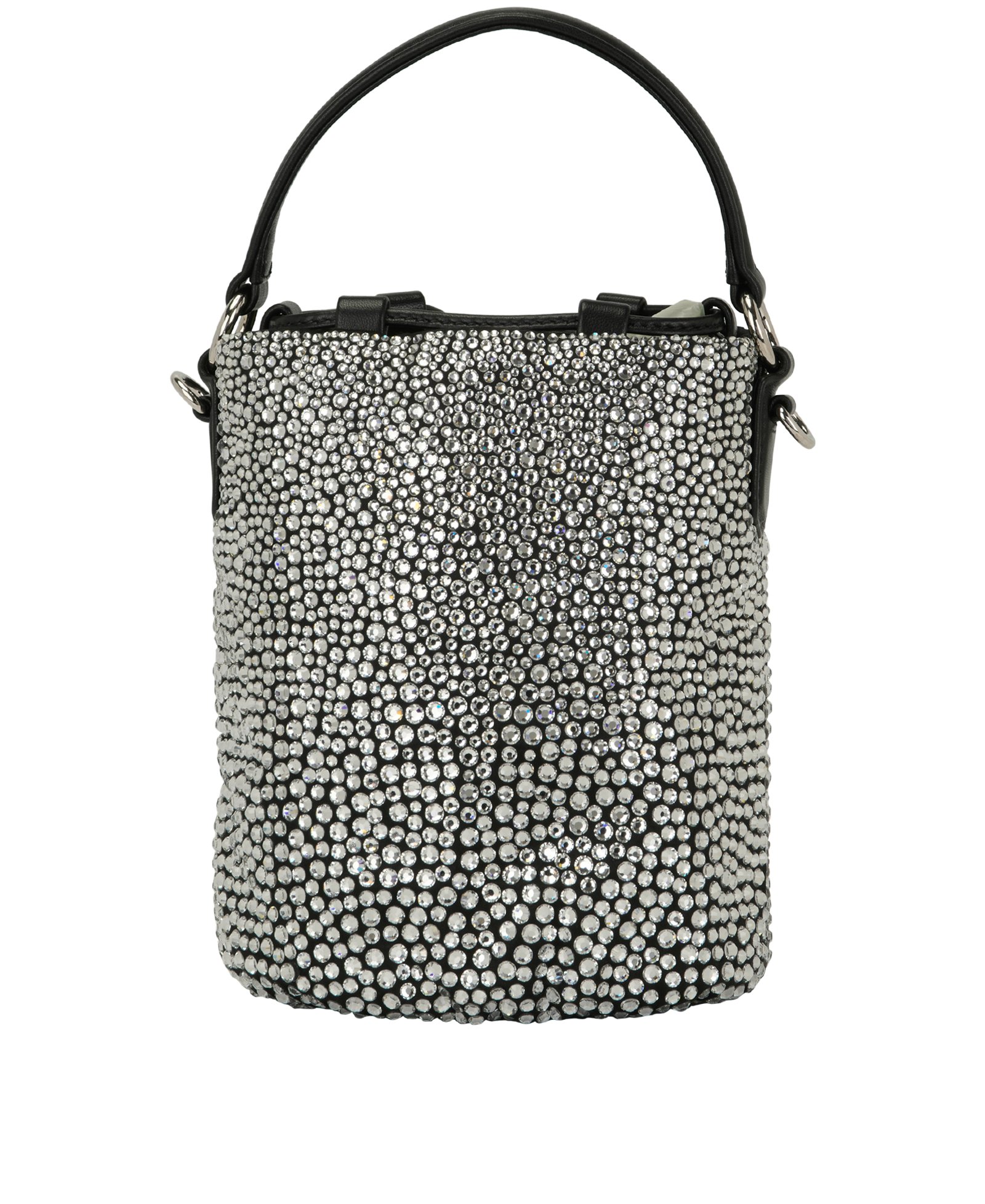 Embellished Bucket Bag, &pound;1,200, Handbags, Black/Silver, Satin, Back view